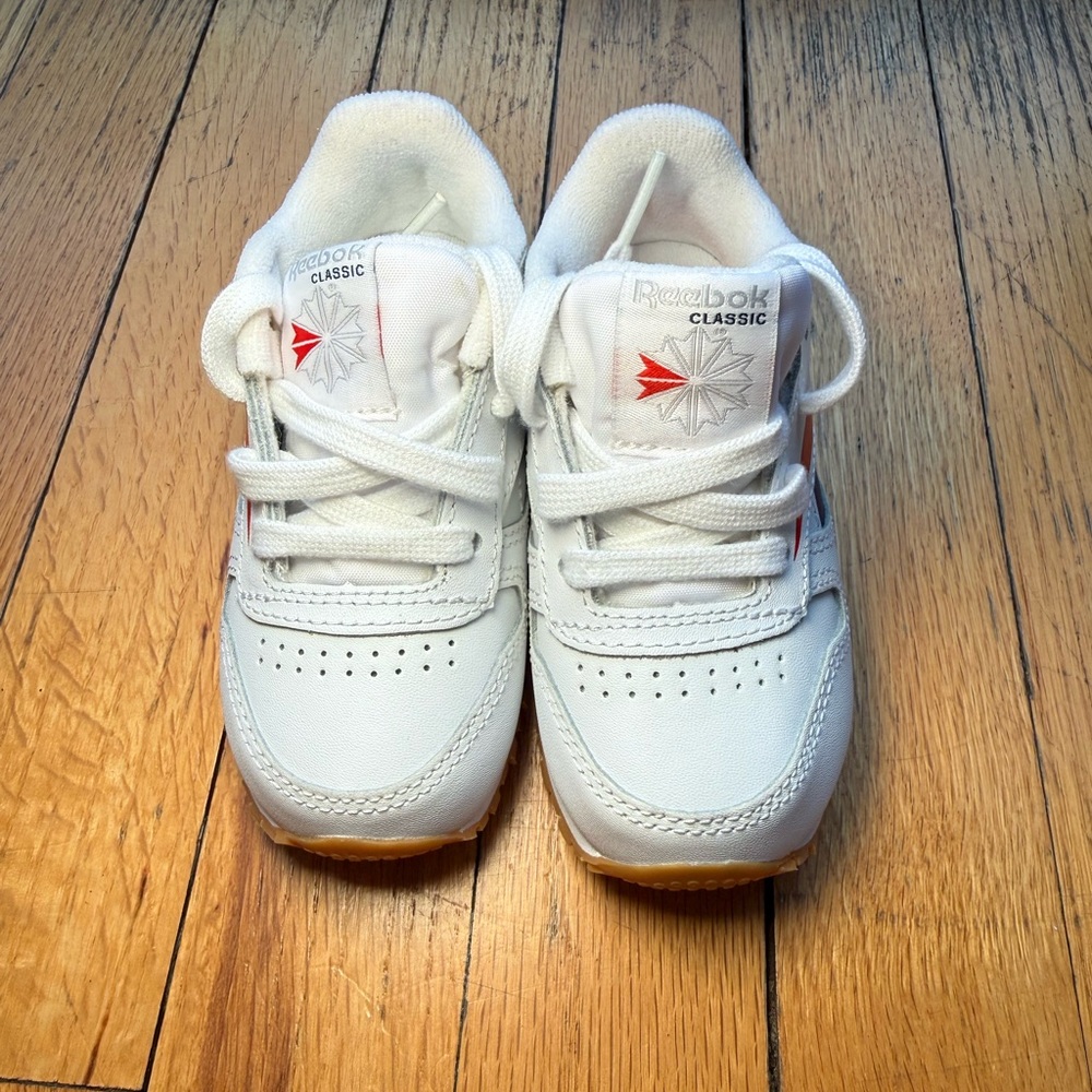 Reebok Toddler White and Red Sneakers
